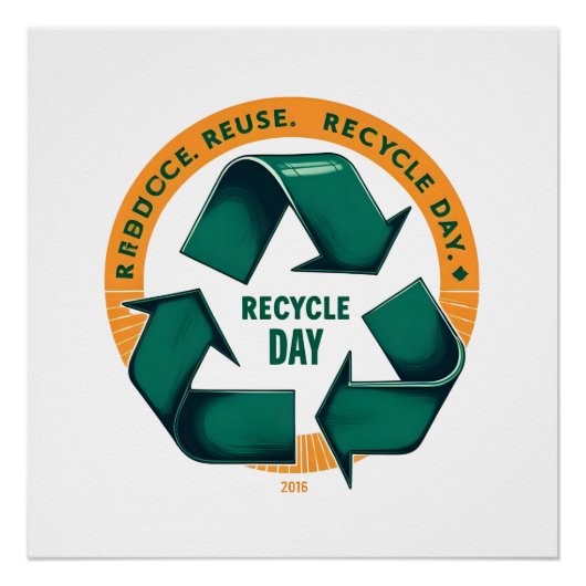 Reduce Reuse Recycle Eco Tee Poster (Vorderseite)