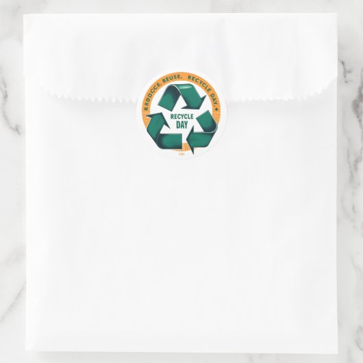 Reduce Reuse Recycle Eco Tee Runder Aufkleber (Tasche)