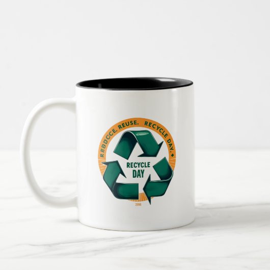 Reduce Reuse Recycle Eco Tee Zweifarbige Tasse (Links)