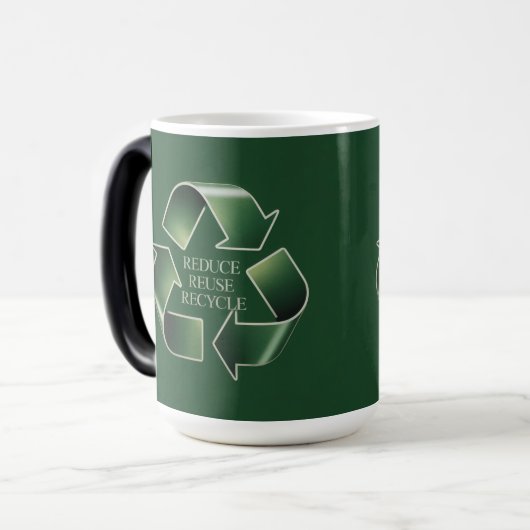 Reduce Reuse Recycle Morphing Mug Verwandlungstasse (Vorderseite Links)