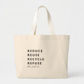 REDUCE REUSE RECYCLE PLASTIKPLASTIK Öko-freundlich Jumbo Stoffbeutel (Vorne)