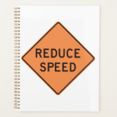 Reduce Speed Orange Diamond Road Sign Planer (Vorderseite)