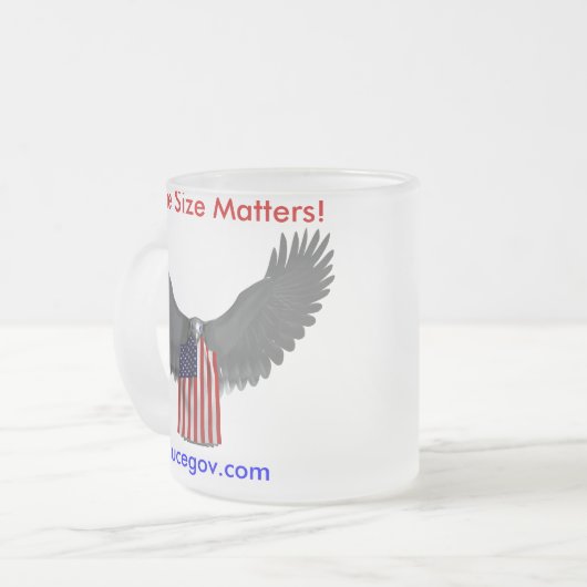 Reducegov.com-Kaffee-Tasse, wo Größe von Bedeutung Mattglastasse (Vorderseite Links)