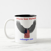 Reducegov.com-Kaffee-Tasse, wo Größe von Bedeutung Zweifarbige Tasse (Links)