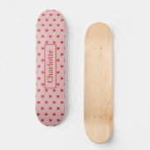Redund rosa Muster des Herzens Skateboard (Vorderseite)