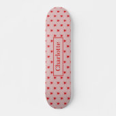 Redund rosa Muster des Herzens Skateboard (Vorne)
