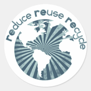 Reduziere Wiederverwende Recycel die Ressourcen de Runder Aufkleber