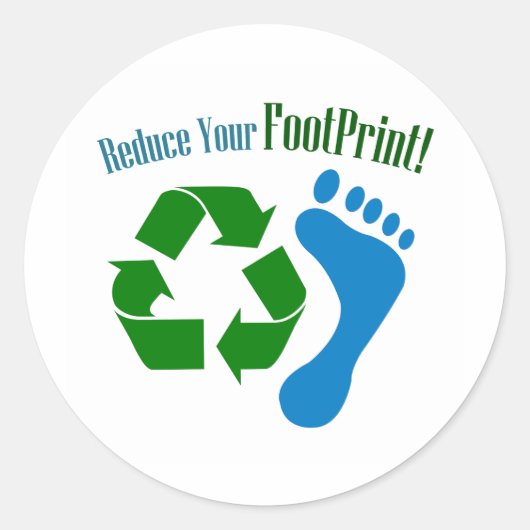 Reduzieren Sie Ihren Footprint Runder Aufkleber (Vorderseite)