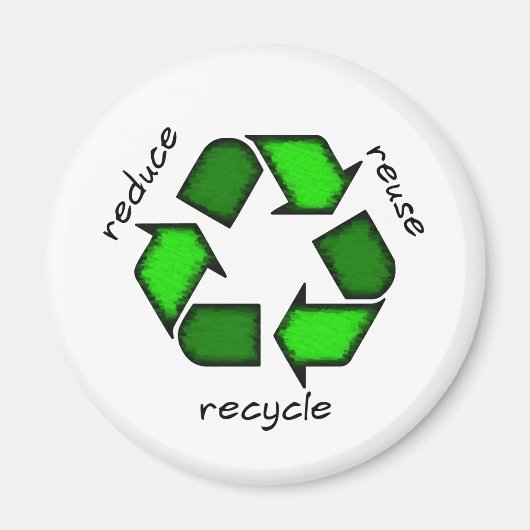 Reduzieren, wiederverwenden, Magnet Gerecycelt (Vorne)