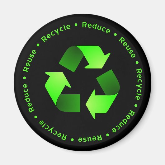 Reduzieren, wiederverwenden, Magnet Gerecycelt (Vorne)