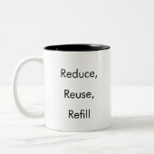 Reduzieren, wiederverwenden, Nachfüllen lustiger K Zweifarbige Tasse (Links)