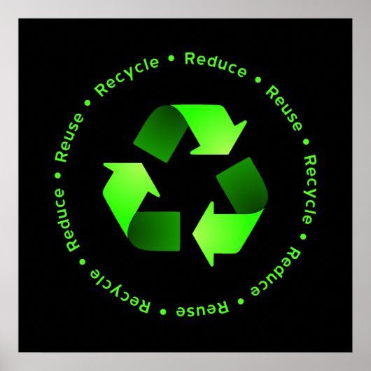 Reduzieren, wiederverwenden, Poster Gerecycelt (Vorne)
