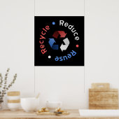Reduzieren, wiederverwenden, Recyceltest-Poster (R Poster (Küche)