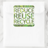 Reduzieren Wiederverwenden Recycle Grün Aufkleber  (Tasche)