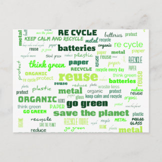 Reduzieren, wiederverwenden, Word-Cloud Gerecycelt Postkarte