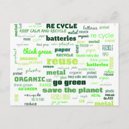 Reduzieren, wiederverwenden, Word-Cloud Gerecycelt Postkarte