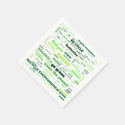 Reduzieren, wiederverwenden, Word-Cloud Gerecycelt Serviette (Ecke)