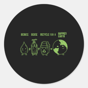 Reduzieren Wiederverwendung Gerecycelt Shirt Earth Runder Aufkleber
