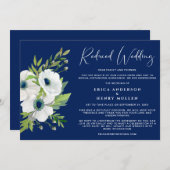 Reduzierte Hochzeitgastliste Blumenblau Ankündigung (Vorne/Hinten)