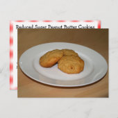 Reduzierte Zuckerkekse für Erdnussbutter Rezept-Ka Postkarte (Vorne/Hinten)