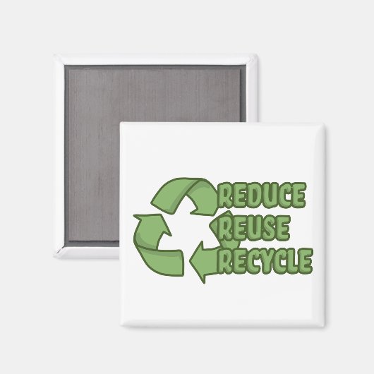 Reduzierung, Wiederverwendung, recycle Magnet (Vorderseite/Rückseite)
