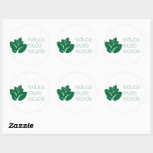 Reduzierung, Wiederverwendung, recycle Runder Aufkleber (Blatt)