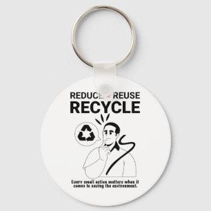 Reduzierung, Wiederverwendung, Recycle _ Umweltsch Schlüsselanhänger