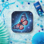 RedWhiteBlueButterfly Pappteller (Party)