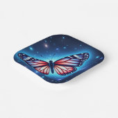 RedWhiteBlueButterfly Pappteller (Gewinkelt)