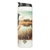 Redwing Blackbird Marsh Cattails Thermal Tumbler Thermosbecher (Nach rechts gedreht)