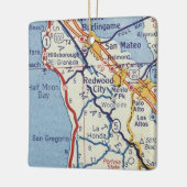 Redwood City Vintage Karte Keramikornament (Links)