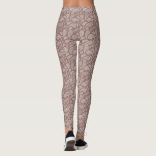 Redwood-Cream Paisley-Muster-Leggings Leggings