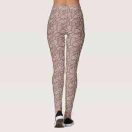 Redwood-Cream Paisley Pattern Leggings