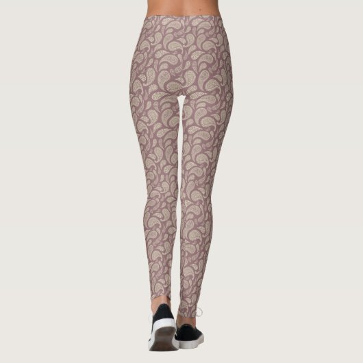 Redwood-Cream Paisley Pattern Leggings (Rückseite)