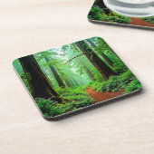Redwood Forest Mistle Tranquility Design Getränkeuntersetzer (Linke Seite)