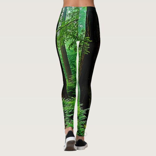 Redwood Forest Mistle Tranquility Design Leggings (Rückseite)