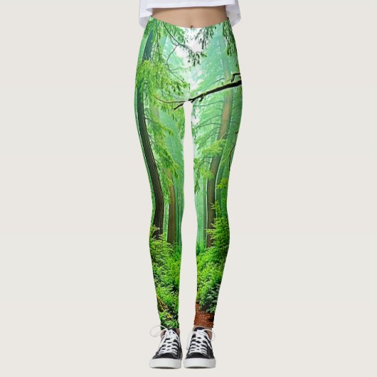 Redwood Forest Mistle Tranquility Design Leggings (Vorderseite)