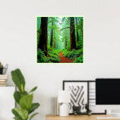 Redwood Forest Mistle Tranquility Design Poster (Heimbüro)