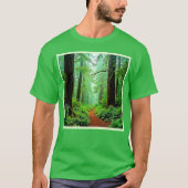 Redwood Forest Mistle Tranquility Design T-Shirt (Vorderseite)