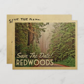 Redwood Forest Save the Date Humboldt California Ankündigungspostkarte (Vorne/Hinten)