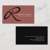 Redwood Monogram Consultant Business Card Visitenkarte (Vorne/Hinten)