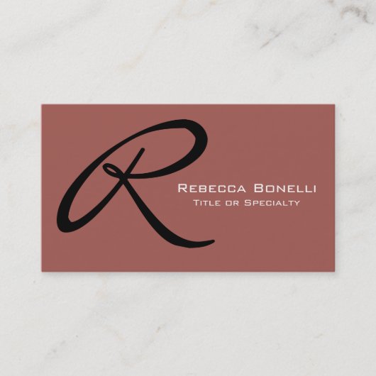 Redwood Monogram Consultant Business Card Visitenkarte (Vorderseite)