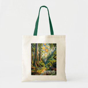 Redwood Mountain Wald Farbige Wandmalerei Tragetasche