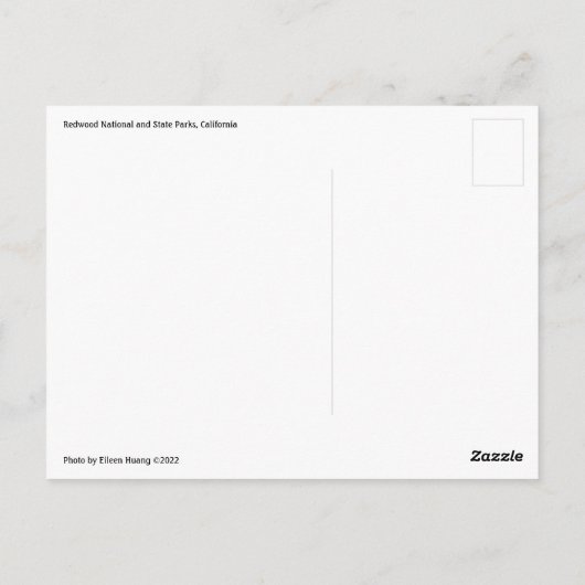Redwood National and Staat Parks, Kalifornien Postkarte (Rückseite)