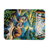 Redwood National Park Animal Otters Van Gogh Style Magnet (Horizontal)