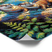 Redwood National Park Animal Otters Van Gogh Style Poster (Ecke)