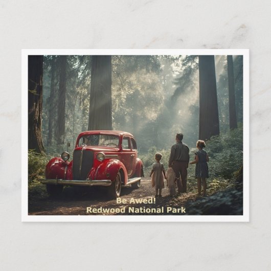 Redwood National Park - Be Awed - Travel Style Postkarte (Vorderseite)