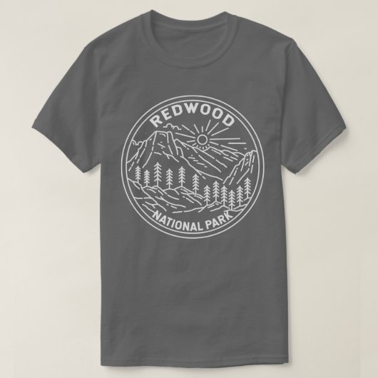 Redwood National Park California Monoline T-Shirt (Design vorne)