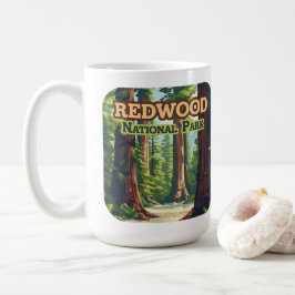 Redwood National Park California Tree Retro Kaffeetasse