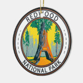 Redwood National Park Chandelier Tree Abzeichen Keramik Ornament (Links)